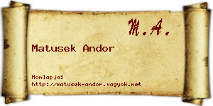 Matusek Andor névjegykártya