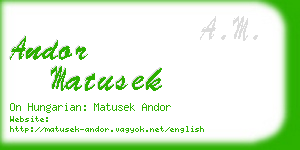 andor matusek business card